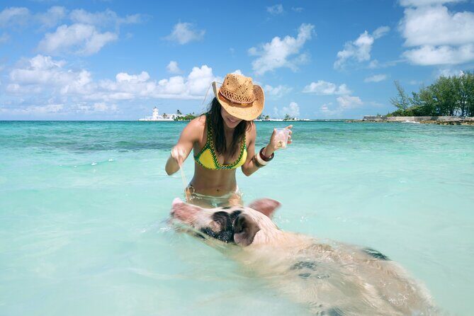 Nassau Swimming Pigs: Snorkeling, Lunch & Private Beach Club - Cruising Past Atlantis Marina and Ocean Club Views
